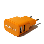Carregador Usb 2 Portas 5v 2.4a Multilaser | Cb095-laranja